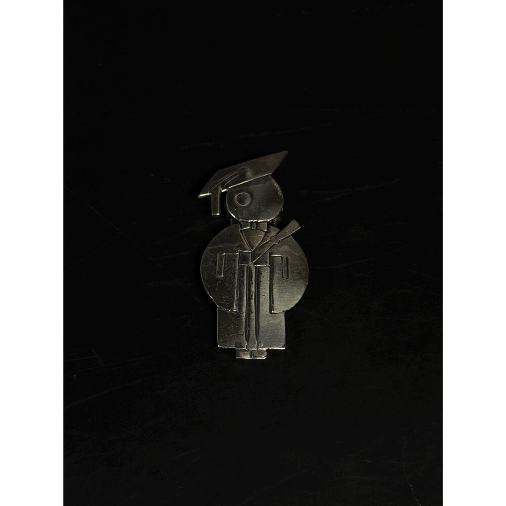 Vintage Sterling Silver Scholar Graduate Brooch